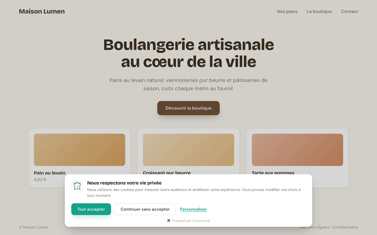 Plateforme de gestion du consentement RGPD, ConsentLab, capture 7
