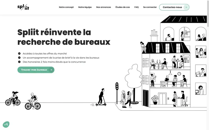 Réinventons la location de bureaux — Spliit, capture 1
