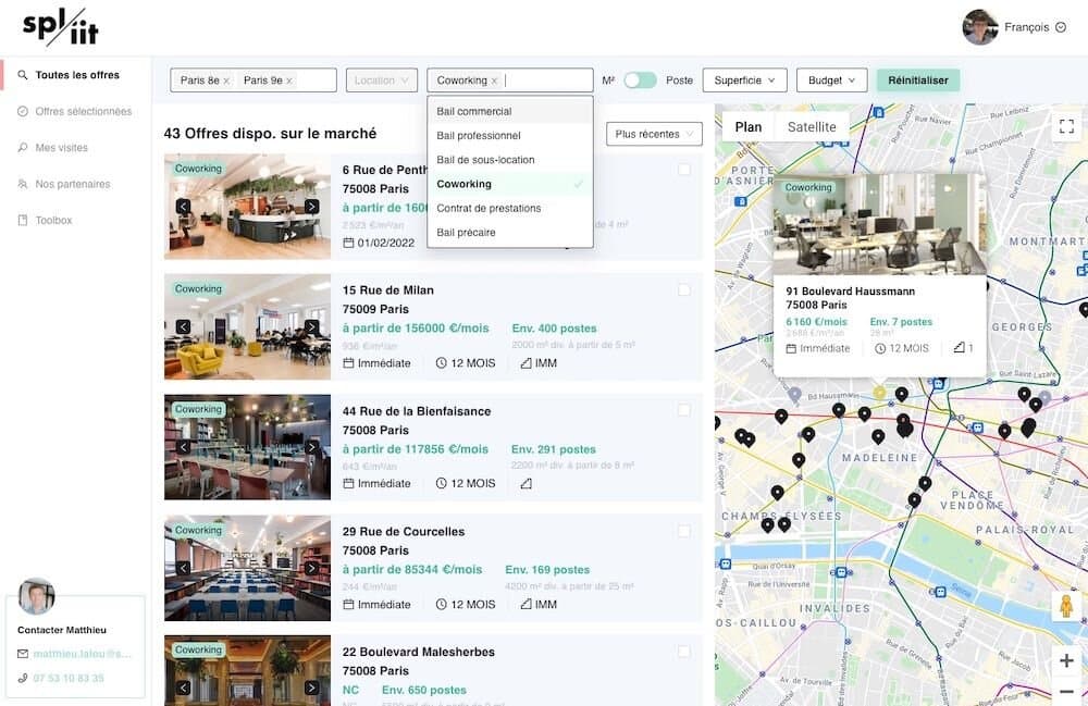 Réinventons la location de bureaux — Spliit, capture 2