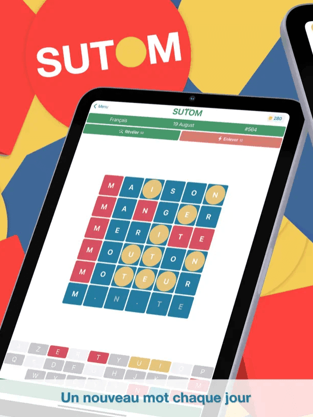 Serveur de jeu vidéo + Dashboard Admin/Analytics — Sutom, capture 1