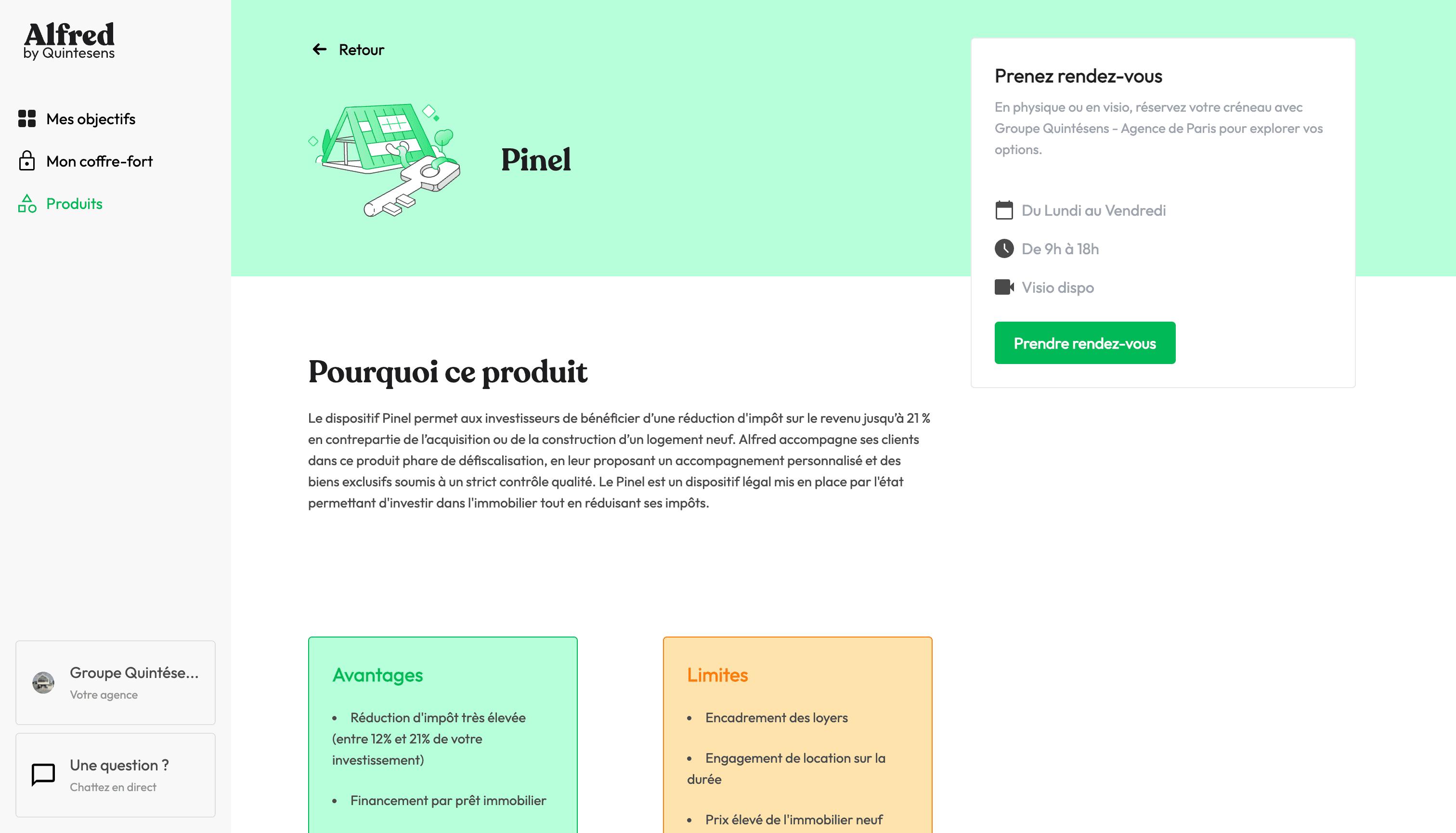 Gestion de patrimoine — Alfred, capture 2