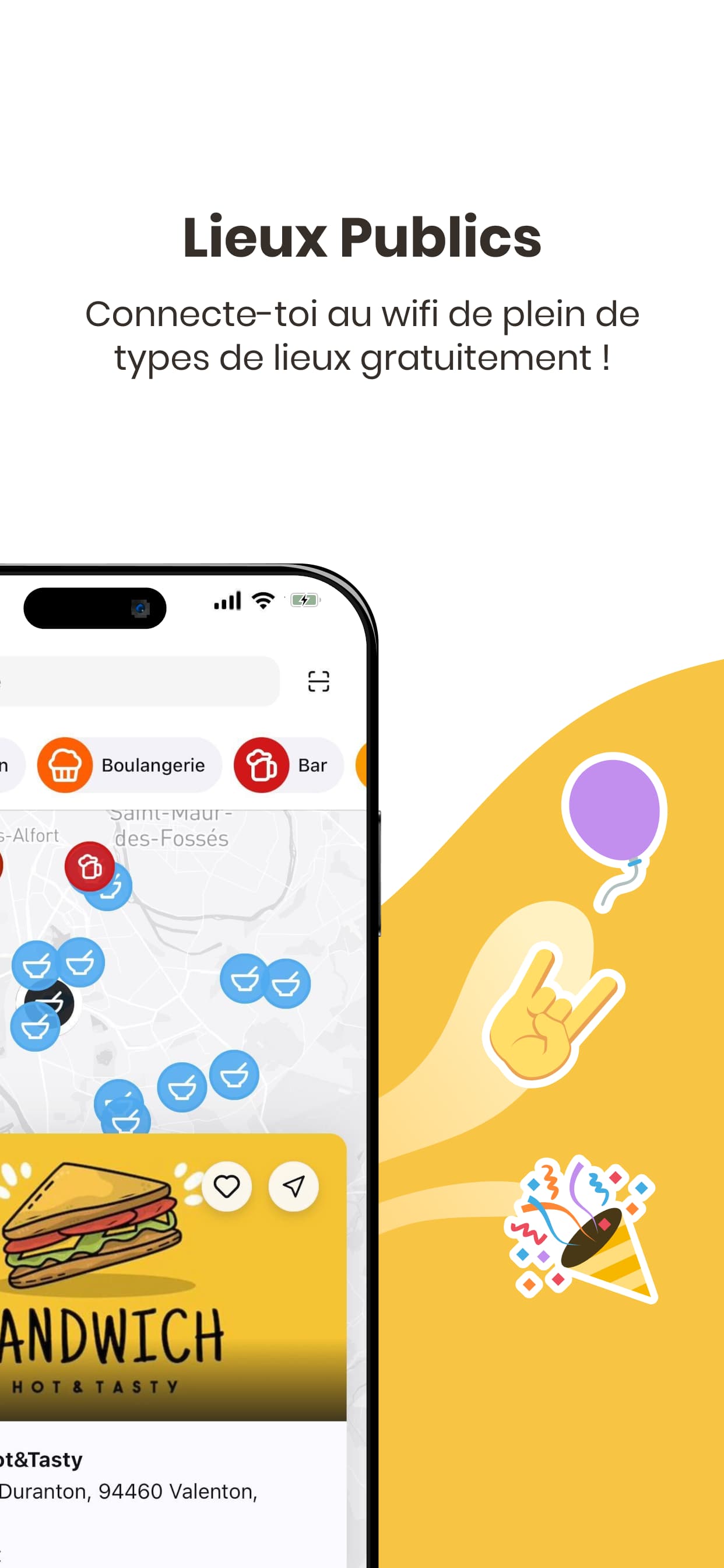 Application mobile de connexion Wi-Fi — BeWifi, capture 2