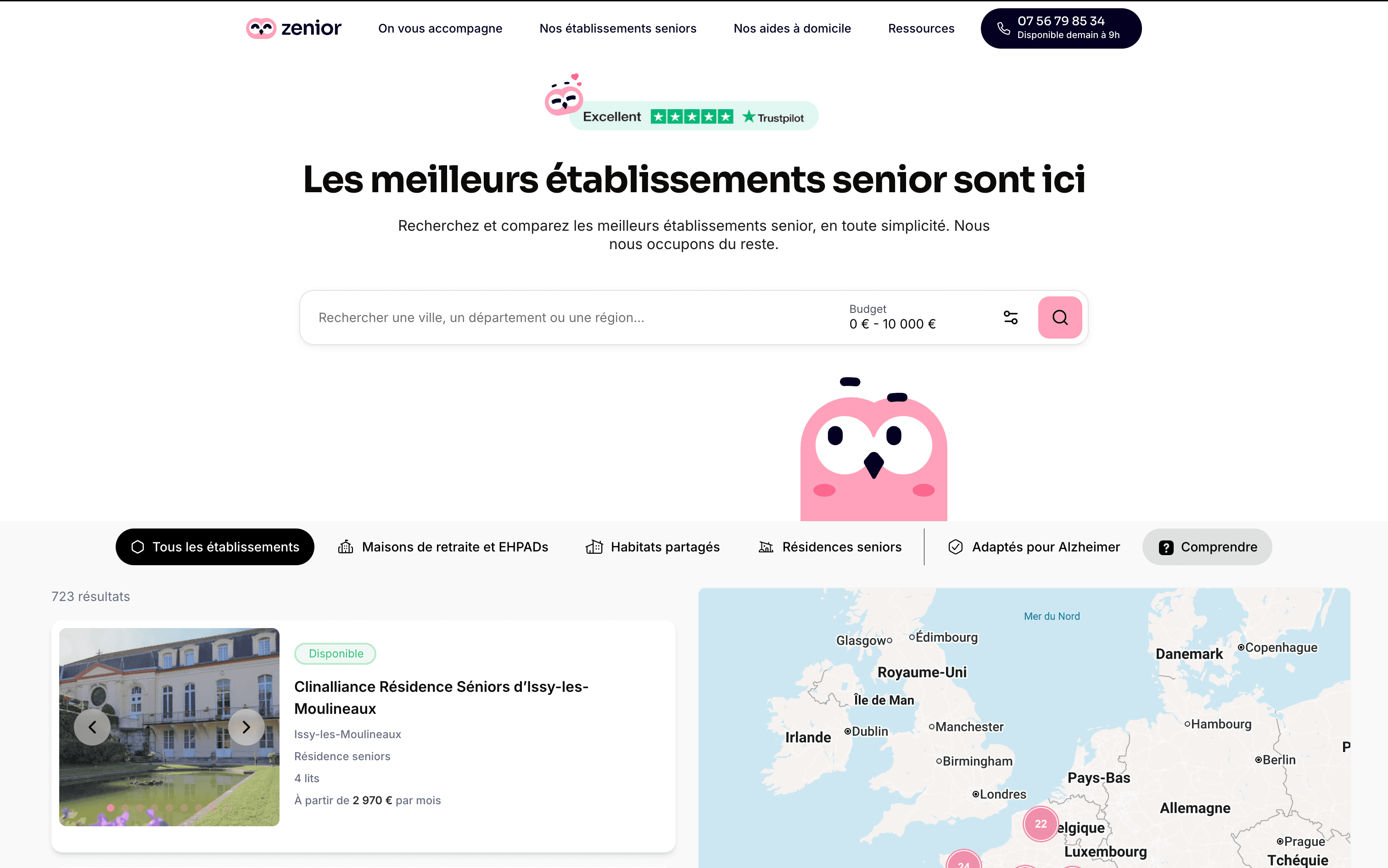 Application web orientée SEO — Zenior, capture 1