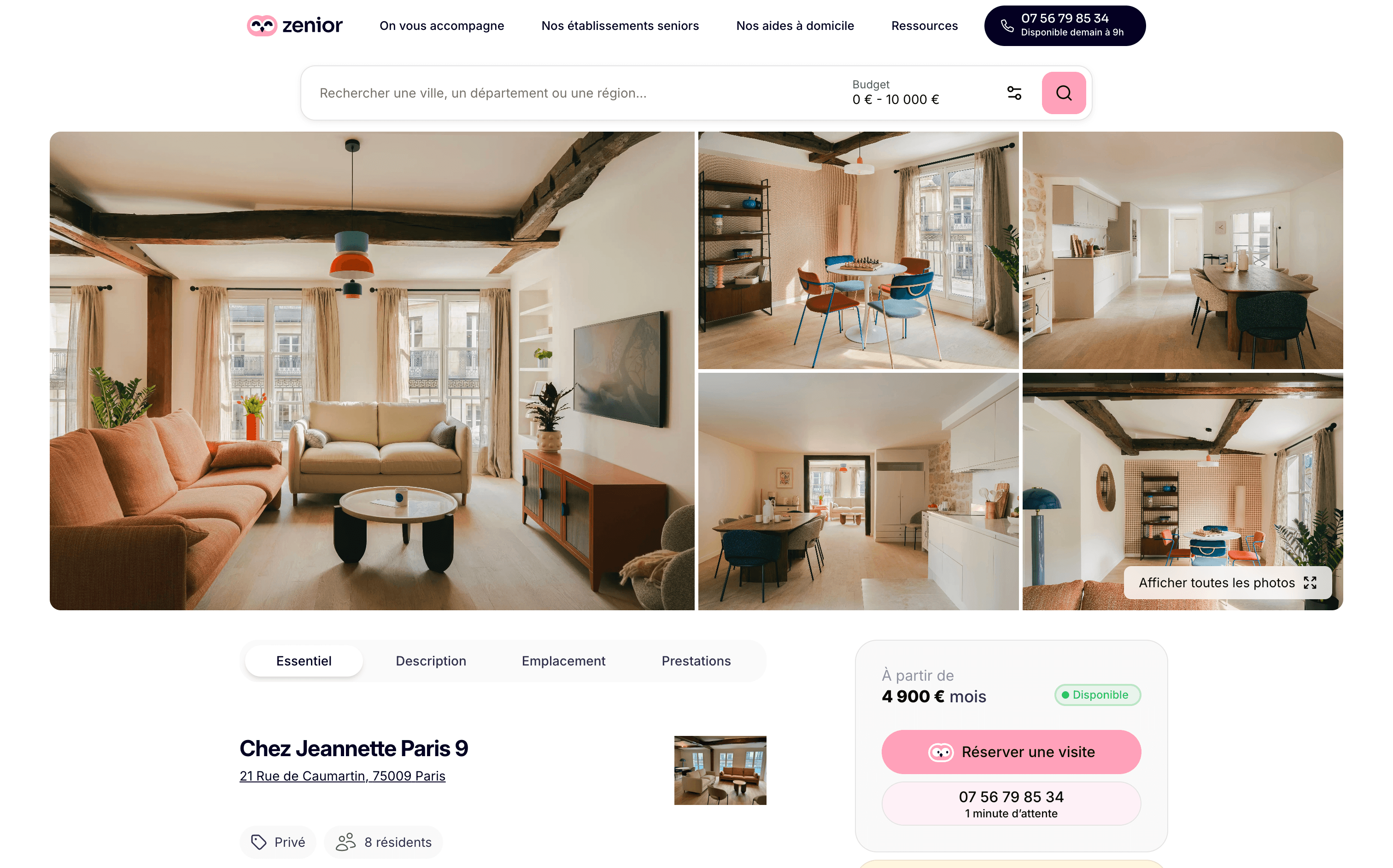 Application web orientée SEO — Zenior, capture 3