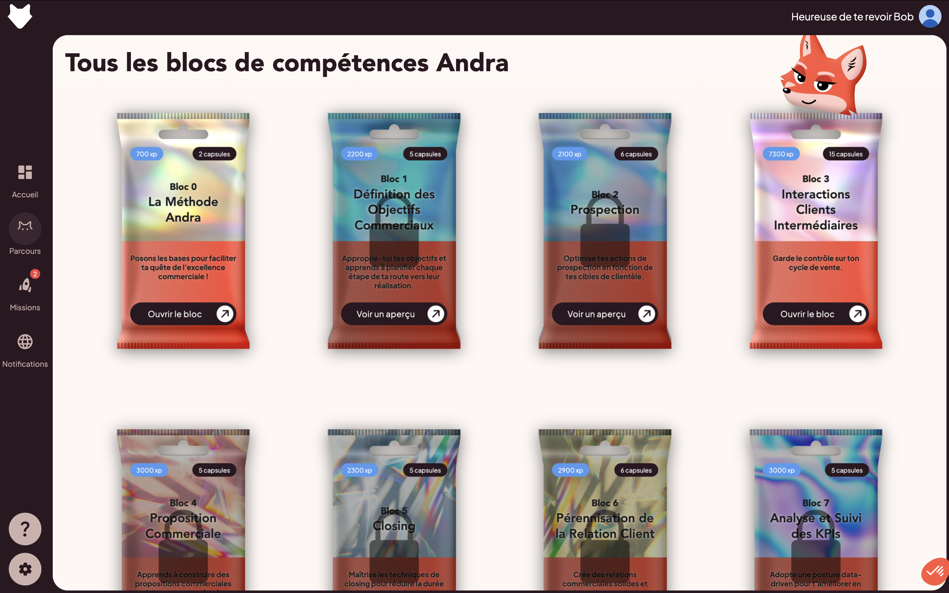 Application web d'apprentissage